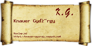 Knauer György névjegykártya